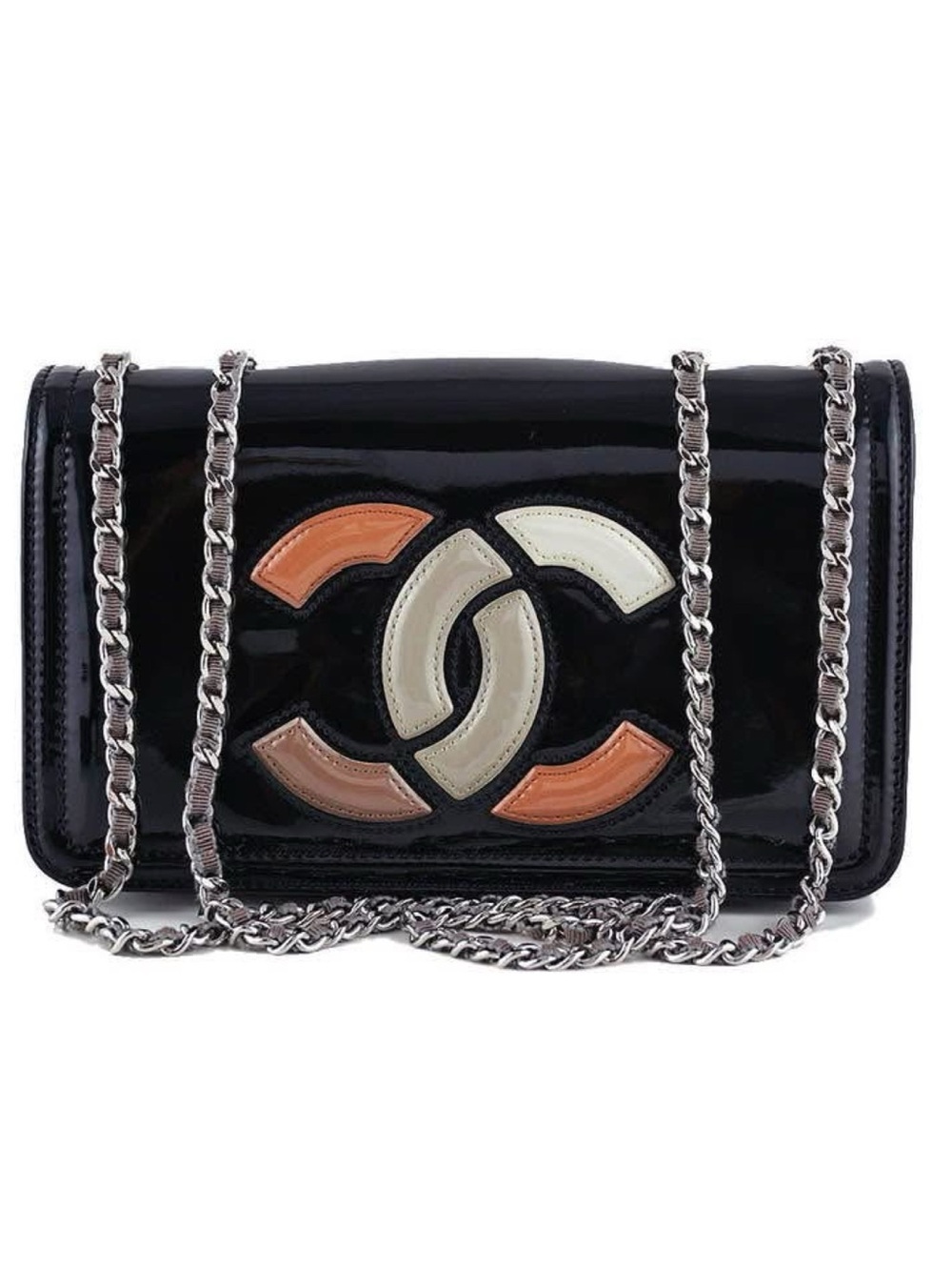 CHANEL Patent Leather Wallet On Chain